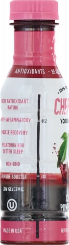 Cherrish Your Health All Natural Cherry Pomegranate Juice Perspective: left