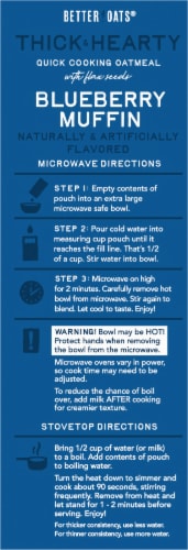 Better Oats® Thick & Hearty Blueberry Muffin Instant Oatmeal Perspective: left
