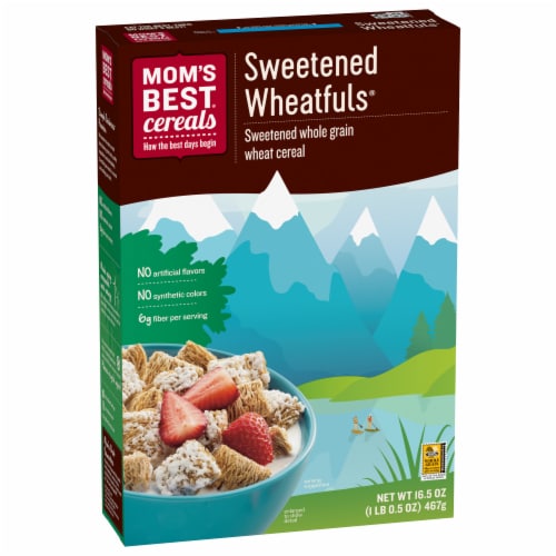 Mom's Best Sweetened Wheatfuls Cereal Perspective: left