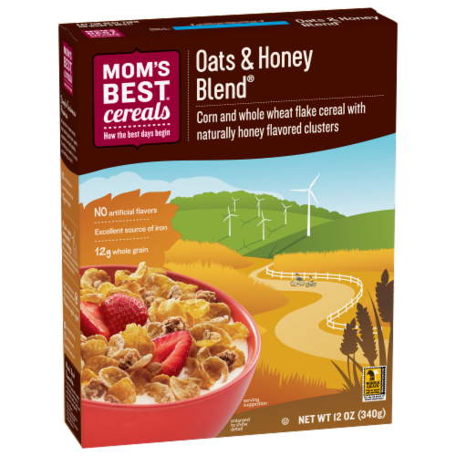 Mom's Best Oats & Honey Blend Cereal Perspective: left