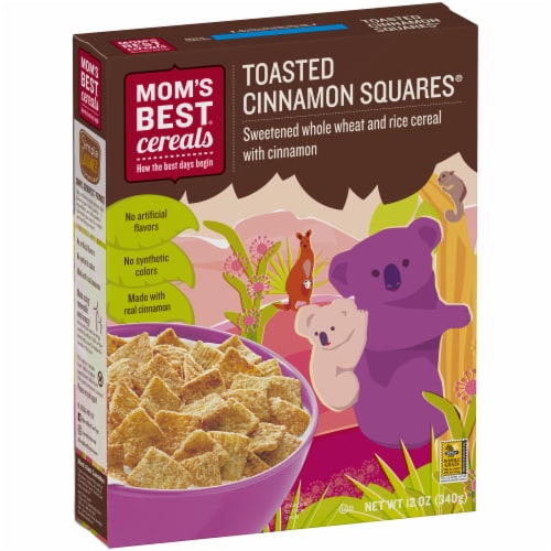 Mom's Best Toasted Cinnamon Squares Cereal Perspective: left