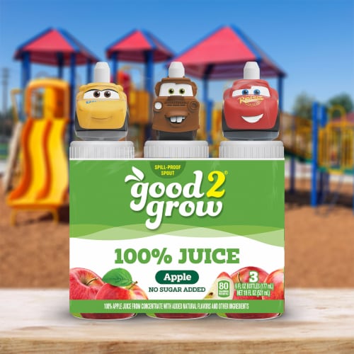 good2grow® 100% Apple Juice Character Top Bottles Perspective: left