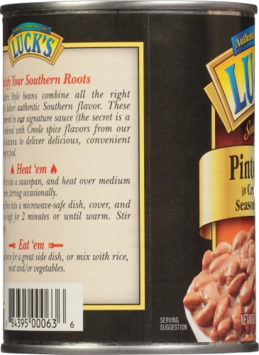 Luck's Southern Style Pinto Beans in Creole Sauce Perspective: left