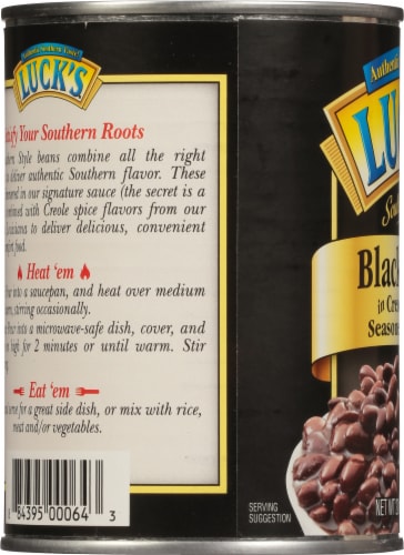 Luck's Southern Style Black Beans in Creole Sauce Perspective: left