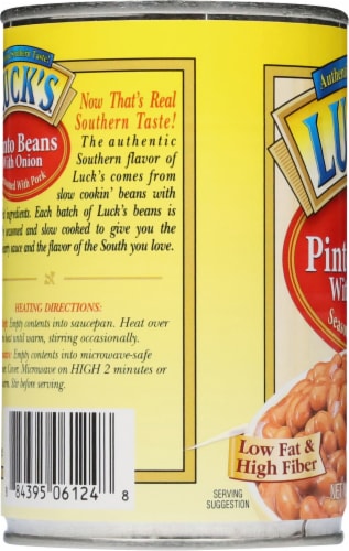 Luck's® Pinto Beans with Onions Seasoned with Pork Perspective: left