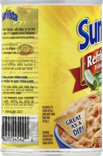 Sun Vista Spicy Refried Beans with Jalapenos Perspective: left