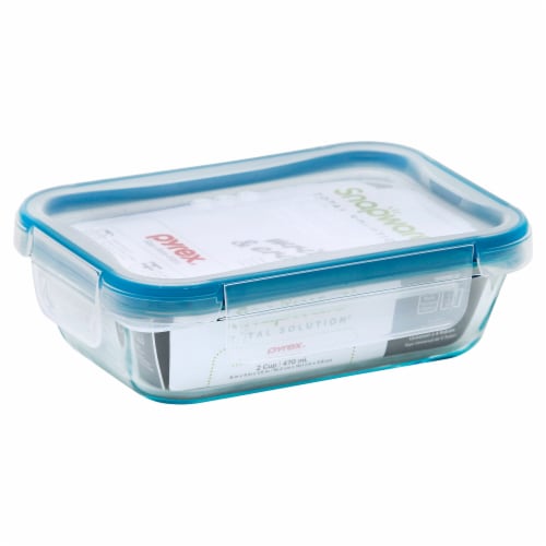Snapware® Total Solution® Pyrex® Glass Rectangle Container with Lid - Blue / Clear Perspective: left