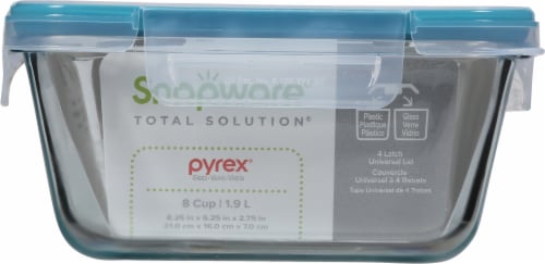 Pyrex® Blue Snapware® Glass Food Storage Container Perspective: left
