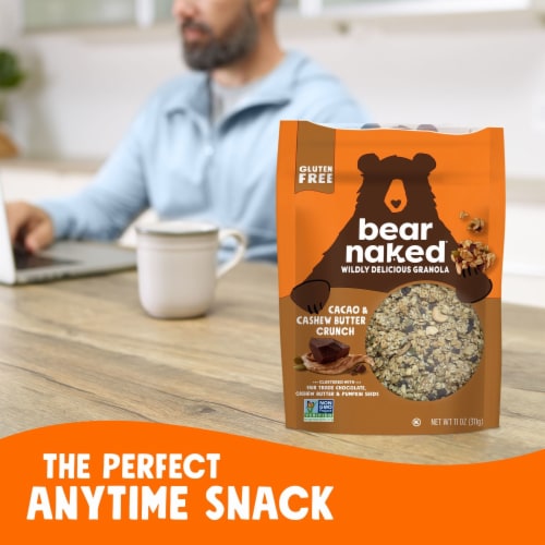 Bear Naked Gluten Free Cacao and Cashew Butter Crunch Granola Perspective: left