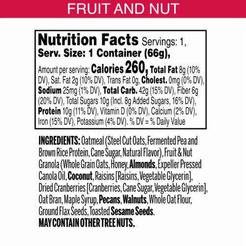 Bear Naked Fruit and Nut Granola and Steel Cut Oatmeal Perspective: left