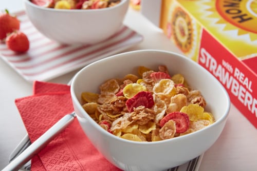 Post® Honey Bunches of Oats with Real Strawberries Cereal Perspective: left