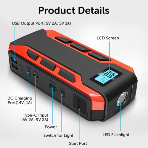  Car Jump Starter & Powerbank 10.000 mAh