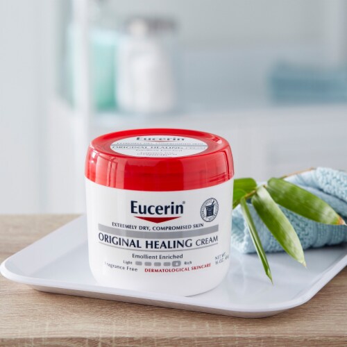 Eucerin Original Unscented Hand and Body Moisturizer Cream 16 oz. Jar 72140000021 1 Ct Perspective: left