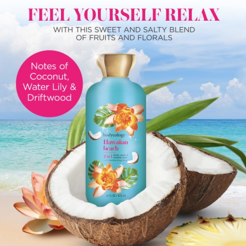 Bodycology® Hawaiian Beach Body Wash & Bubble Bath Perspective: left