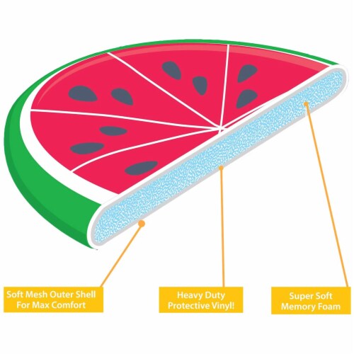 COMFY FLOATS Mesh Self-Expanding Memory Foam Roll Up Float Lounger, Watermelon Perspective: left
