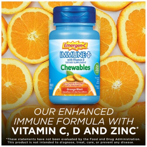 Emergen-C Immune+ Chewables Vitamin C With Vitamin D Tablet Perspective: left