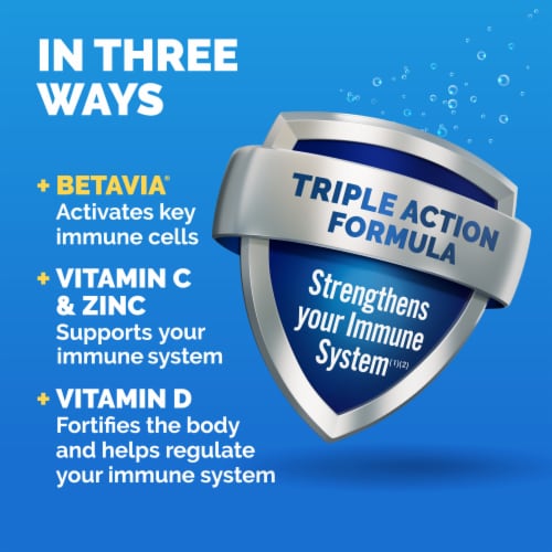 Emergen-C Immune+ Triple Action Super Orange Immune Support Gummies Perspective: left