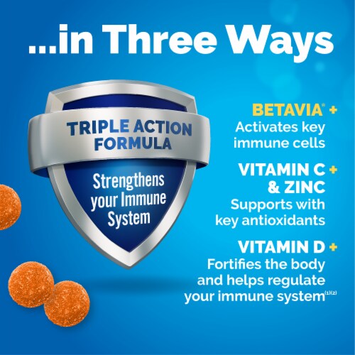 Emergen-C Immune+ Triple Action Super Orange Immune Support Gummies Perspective: left