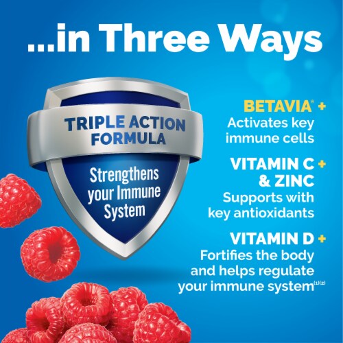 Emergen-C Immune+ Triple Action Raspberry Immune Support Vitamin C Powder Perspective: left