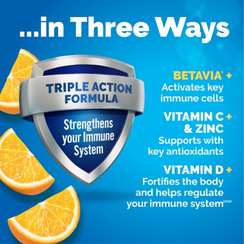 Emergen-C Immune+ Triple Action Super Orange Immune Support Vitamin C Powder Perspective: left