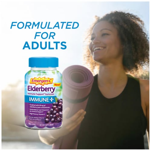Emergen-C Immune+ Elderberry Gummies Perspective: left