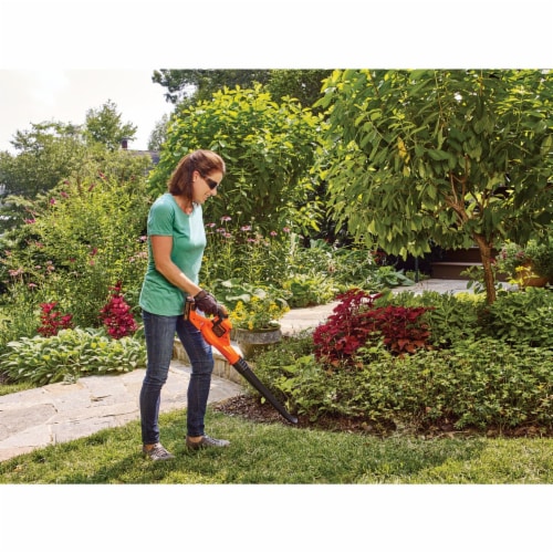 BLACK + DECKER Powerboost 20-Volt Max Lithium Cordless Sweeper - Black/Orange Perspective: left