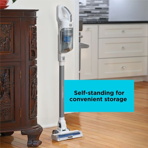 BLACK+DECKER POWERSERIES+ 16V MAX Cordless Stick Vacuum, Multi-Surface, White (BHFEA420J) Perspective: left