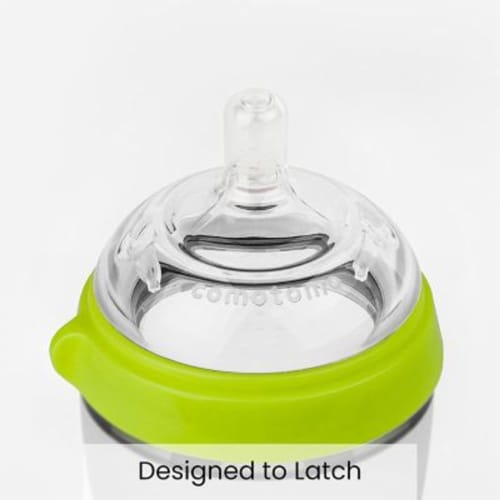 Comotomo® Green Baby Bottles Perspective: left