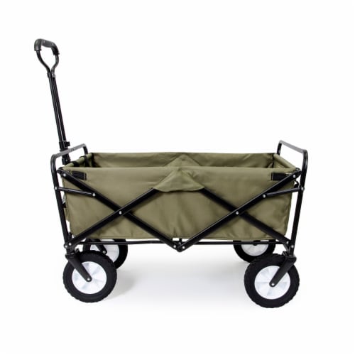 Mac Sports Collapsible Folding Outdoor Utility Garden Camping Wagon Cart, Green Perspective: left