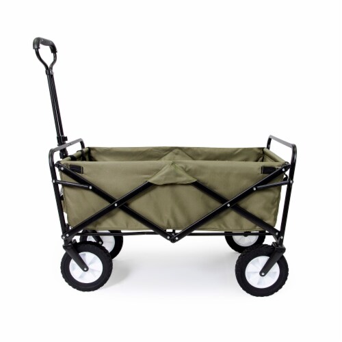 Mac Sports Collapsible Folding Outdoor Utility Garden Camping Wagon Cart, Green Perspective: left