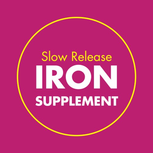 Slow Fe 45mg Iron Supplement for Iron Deficiency, Slow Release, Easy to Swallow Tablets Perspective: left