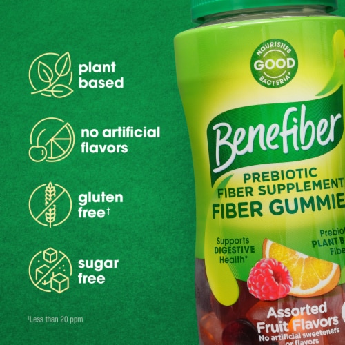 Benefiber Prebiotic Fiber Gummies for Digestive Health Perspective: left