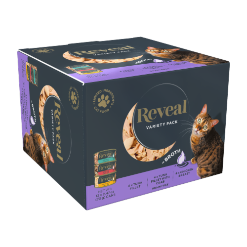 Reveal Variety Pack Cat Food in Broth Perspective: left