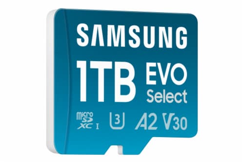 Samsung EVO Select + Adapter MB-ME1T0SA microSDXC Memory Card Perspective: left
