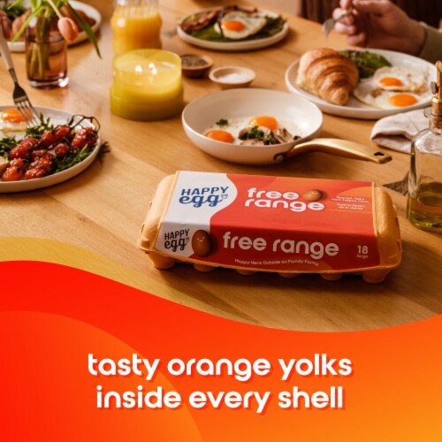 Happy Egg Co.® Free Range Large Brown Eggs Perspective: left