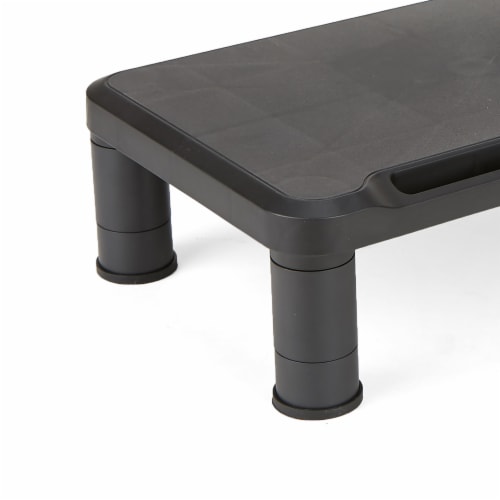 Mind Reader Plastic Monitor Riser Stands Value Pack - Black Perspective: left