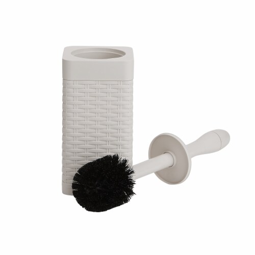 Mind Reader Square Toilet Brush with Holder - Ivory Perspective: left