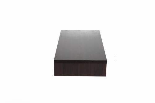 Mind Reader Wooden Monitor Stand Riser with Storage - Brown Perspective: left