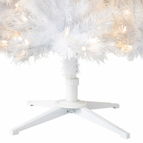 Treetopia Moonlight White 7 Foot Artificial Unlit Christmas Holiday Tree w/Stand Perspective: left