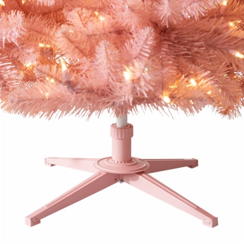 Treetopia Pretty in Pink 6 Foot Artificial Unlit Christmas Holiday Tree w/ Stand Perspective: left
