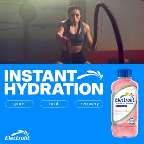 Electrolit Premium Hydration Strawberry Kiwi Sports Drink Bottle Perspective: left