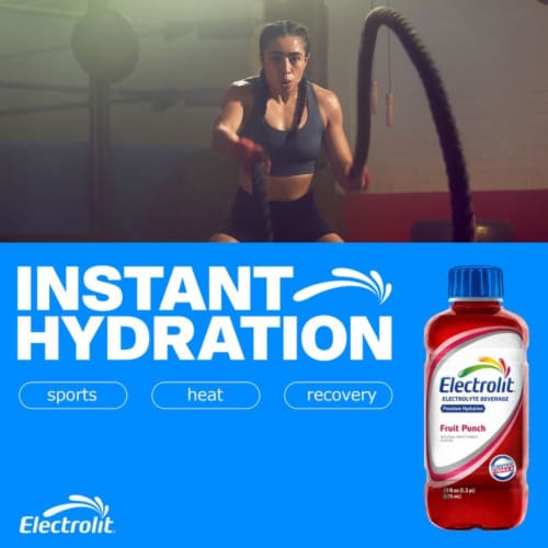 Electrolit Premium Hydration Fruit Punch Sports Drink Bottle Perspective: left