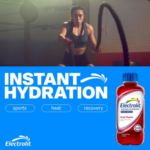 Electrolit Premium Hydration Fruit Punch Sports Drink Bottle Perspective: left