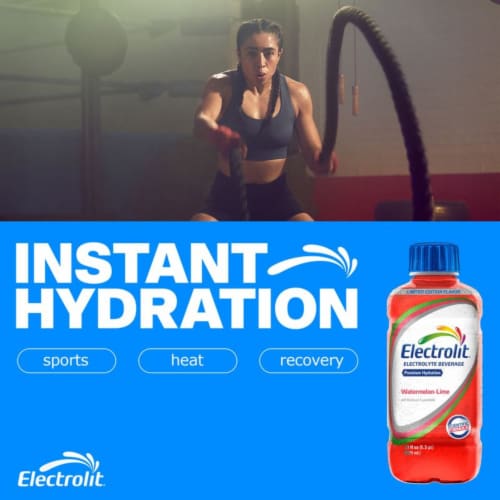 Electrolit Premium Hydration Watermelon Lime Sports Drink Bottle Perspective: left