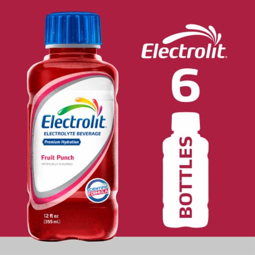 Electrolit Premium Hydration Fruit Punch Sports Drink Multipack Bottles Perspective: left