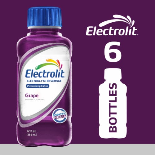 Electrolit Premium Hydration Grape Sports Drink Multipack Bottles Perspective: left