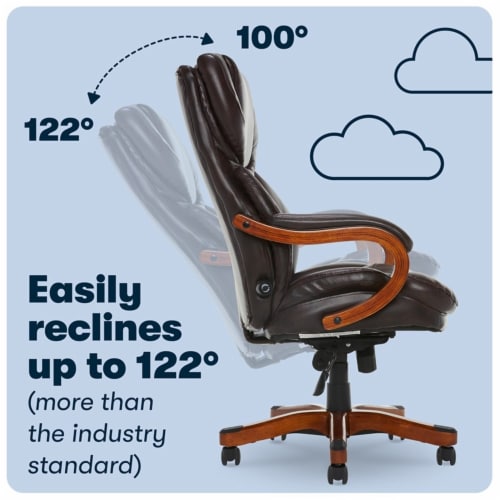 Serta big and tall executive on sale office chair with wood accents