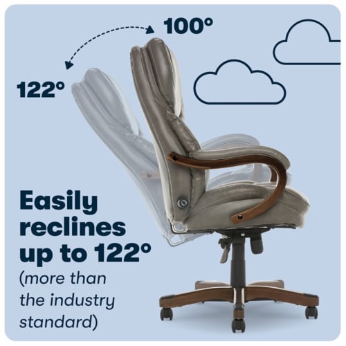 Serta Conway Big and Tall Executive Office Chair with Wood Accents