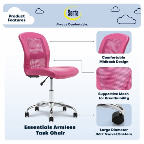 Pink serta sales office chair