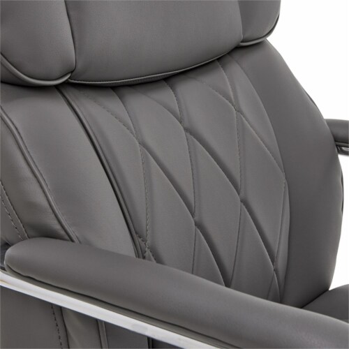 La Z Boy Sutherland Quilted Leather Executive Office Chair Grey